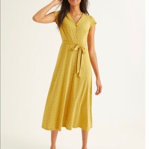 Frances button-down jersey midi dress-saffron